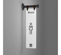 Unisex Restroom Signs, Modern Bathroom Sign for Business, Hanging Toilet Bathroom Sign, Double Sided Design, Removable, Acrylic Door Signage Decor, for Commercial Workplace Hallway(I)