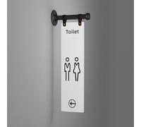 Unisex Restroom Signs, Modern Bathroom Sign for Business, Hanging Toilet Bathroom Sign, Double Sided Design, Removable, Acrylic Door Signage Decor, for Commercial Workplace Hallway(G)