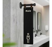 Unisex Restroom Signs,rn Double-Sided Acrylic Bathroom Sign for Business, Removable and Suitable for Commercial Workplaces and Hallways