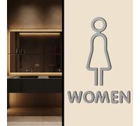 Unisex Restroom Signs, Toilet Sign, Acrylic Adhesive Backed Men's and Women's Bathroom Sign, Door Signage Decor, Signage Board for Office Business Toilet Washroom(12,18 * 11cm)