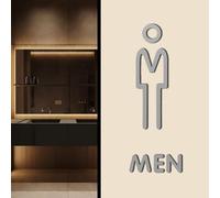 Unisex Restroom Signs, Toilet Sign, Acrylic Adhesive Backed Men's and Women's Bathroom Sign, Door Signage Decor, Signage Board for Office Business Toilet Washroom(6,25 * 16cm)