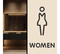Unisex Restroom Signs, Toilet Sign, Acrylic Adhesive Backed Men's and Women's Bathroom Sign, Door Signage Decor, Signage Board for Office Business Toilet Washroom(7,25 * 16cm)