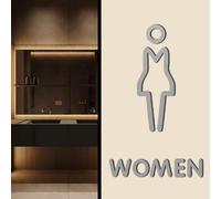 Unisex Restroom Signs, Toilet Sign, Acrylic Adhesive Backed Men's and Women's Bathroom Sign, Door Signage Decor, Signage Board for Office Business Toilet Washroom(9,18 * 11cm)