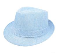 Unisex Retro for jazz Style Panama Hat Lightweight Breathable Polyester Sun Protection Wide Brim Beige Vintage Outdoor Headwear Casual Vacation Hat Travel Hat(Light Blue)