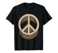 Unisex Retro Peace Sign Vintage 70s Style Shirt Graphic Top Festival Peace Statement, style_k01 black, XXL