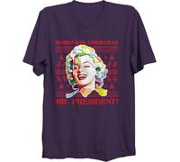 Unisex Retro Pop Art Marilyn Monroe Christmas T-Shirt Design for Men & Women | Fun, Novelty Design with DTF Printing | Perfect Adult T-Shirt | Funny Christmas Design - XXL - Purple