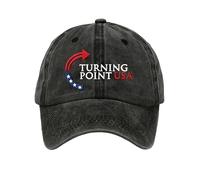Unisex Retro Turning Point USA Print Baseball Cap True Patriot Hat (UK, Alpha, One Size, Black)
