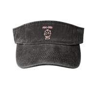 Unisex Roach Music Rock Band Papa Visor Hats Washed Denim Cotton Sun hat Adjustable Empty Top Retro Fashionable Lightweight for Outdoor Sports Golf Running Cap.