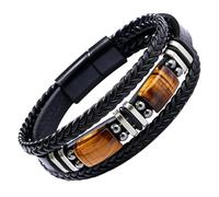 Unisex Rock Cuff Wrap Bracelet - Vintage Leather Band | Lightweight 27g Frame Fits Travel & Parties, Vintage Gemstone Accent Base Simplifies Gothic & Rocker Style