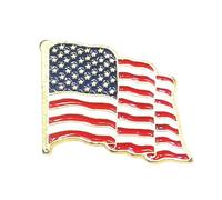 Unisex Round Flag Badges in Red White and Blue Color for July 4th Event and Casual Outfits Patriotic Metal Pin