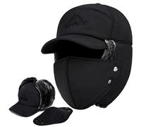 Unisex Russian Trooper Trapper Hat - Winter Faux Fur Ushanka With Ear Flap, Windproof Mask, Warm Balaclava for Skiing, Cycling - Cossack Aviator Style for Women and Men