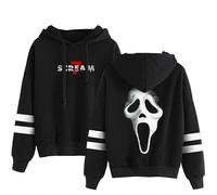 Unisex Scream Merch Hoodie Scream Shirt Merchandise Scary Ghost Face Printed Long Sleeves Sweatshirt Hoodie White XXXL