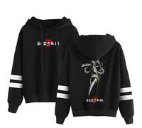 Unisex Scream Merch Hoodie Scream Shirt Merchandise Scary Ghost Face Printed Long Sleeves Sweatshirt Hoodie Black XXXL