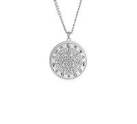 Unisex Scripture Heptagram Necklace For Men Women Retro Soloman Pendant Chain Stainless Steel Rune Amulet Jewelry Gift fashion