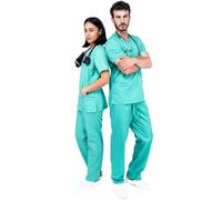 Unisex Scrubs Uniforms Set- Medical Uniforms & Scrubs, Soft And Comfortable Fit Nurse Scrubs, Breathable Fabric, Multiple Pockets, Elastic Waist, Lightweight Professional Work Wear Clothing