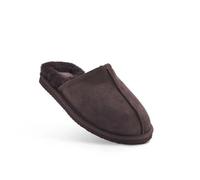 Unisex Sheepskin Mule Slippers - Soft Fleece Lining for Cozy Year-Round Comfort - Slip-On Design with Durable Non-Slip Rubber Sole - Perfect use for Indoor Sliders - Chocolate Brown/UK 9