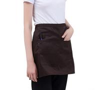 Unisex Short Apron with Adjustable Waist Straps, Designed for Chefs and Cooking Enthusiasts in Restaurants, Cafes, and Kitchens (Deep coffee)