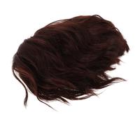 Unisex Short Curly Synthetic Coffee Wig for Everyday Wear