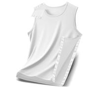 Unisex Shoulder Surgery Shirts, Shoulder Snap-Access Tank Tops, Arm Broken,Snap Open Sleeveless Shirt, White, S