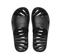 Unisex Shower Shoes,With Drainage Holes Dry Quickly Bath Slippers Non Slip Indoor Home Bedroom Pool Slides Lightweight Beach Sandals Soft Sole Open Toe House Slippers(Size: 42/43 EU,Color:Black)
