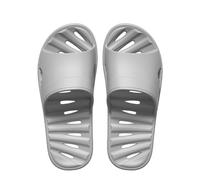 Unisex Shower Shoes,With Drainage Holes Dry Quickly Bath Slippers Non Slip Indoor Home Bedroom Pool Slides Lightweight Beach Sandals Soft Sole Open Toe House Slippers(Size: 44/45 EU,Color:Grey)