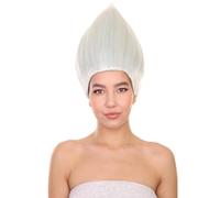 Unisex Silver Color Straight Cosplay Halloween Troll Wig | Synthetic Soft Fiber Hair | Perfect for your next Festival and Group Anime Party!