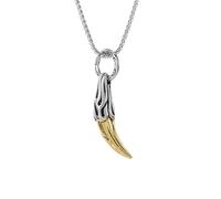 unisex Silver-Plated Hip-Hop Dragon Claw Pendant Domineering Simulation Wolf Tooth Pendant Men's Motorcycle Riding Jewelry Gift