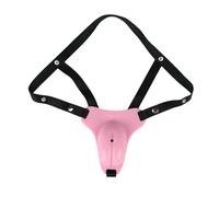Unisex Sissy Cross-Dressing Chastity Pants Bondage Penis Cage Lock with Elastic Auxiliary Belt Cosplay Simulation Silicone Chastity Pants Sex Toy