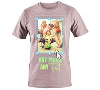 Unisex Size 3XL - Personalised Custom Made Zoom & Cut Out Crop Design Your Any Photo Image Logo Text Printed T-Shirts Tees Top Back Print - Pink Shadow Rose