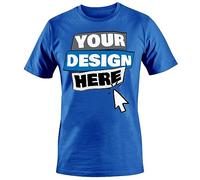 Unisex Size M - Custom Made Your Design Photo Text Name Personalised T-Shirt Top Tees - Light Royal Blue
