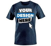 Unisex Size XL - Custom Made Your Design Photo Text Name Personalised T-Shirt Top Tees - Navy