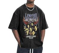 Unisex Skynyrd Rock Band Lynyrd T-Shirt Crewneck tee Shirt Print Vintage wash Loose Casual Short Sleeve Cute Summer Oversized Cotton Fashion Top Tees,s-2xl