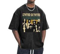 Unisex Skynyrd Rock Band Lynyrd T-Shirt Crewneck tee Shirt Print Vintage wash Loose Casual Short Sleeve Cute Summer Oversized Cotton Fashion Top Tees,s-2xl