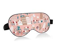 Unisex Sleep Eye Mask Camper Cartoon Mouse Cycling Pink Night Sleeping Mask Comfortable Eye Sleep Shade Cover