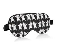 Unisex Sleep Eye Mask Cute Dabbing White Goat Night Sleeping Mask Comfortable Eye Sleep Shade Cover