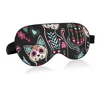 Unisex Sleep Eye Mask Day of The Dead cat Halloween Night Sleeping Mask Comfortable Eye Sleep Shade Cover