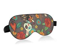 Unisex Sleep Eye Mask Dia de Los Muertos Halloween Night Sleeping Mask Comfortable Eye Sleep Shade Cover