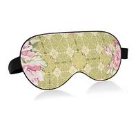 Unisex Sleep Eye Mask Floral Plaid Pink Roses Night Sleeping Mask Comfortable Eye Sleep Shade Cover