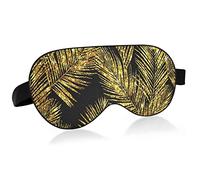 Unisex Sleep Eye Mask Gold Glitter Palm Leaves Hipster Night Sleeping Mask Comfortable Eye Sleep Shade Cover