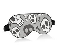 Unisex Sleep Eye Mask Hipster Grey Skull Halloween Night Sleeping Mask Comfortable Eye Sleep Shade Cover