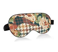Unisex Sleep Eye Mask Houndstooth Tartan Roses Plaid Night Sleeping Mask Comfortable Eye Sleep Shade Cover