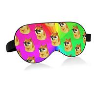 Unisex Sleep Eye Mask Rainbow Shiba Inu Doge Life Night Sleeping Mask Comfortable Eye Sleep Shade Cover
