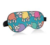 Unisex Sleep Eye Mask Stupid Funny Cow Rainbow Night Sleeping Mask Comfortable Eye Sleep Shade Cover