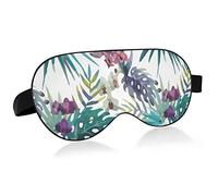 Unisex Sleep Eye Mask Topical Hawaii Watercolor Orchid Flowers Pine Night Sleeping Mask Comfortable Eye Sleep Shade Cover