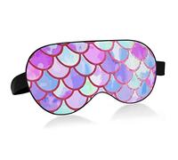 Unisex Sleep Eye Mask Watercolor Mermaid Fish Scales Night Sleeping Mask Comfortable Eye Sleep Shade Cover