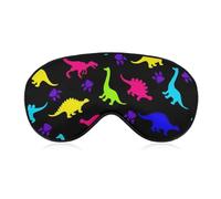 Unisex Sleeping Eye Mask, Travel Light Blocking Eye Mask Cute Colorful Dinosaur Sleeping Blindfold with Adjustable Strap