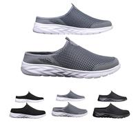 Unisex Slippers, Lightweight Breathable Slippers, Slip-On Walking Leisure Shoes for Men and Women, Comfortable Garden Shoes, Non-Slip Slip-On Shoes, Sabots, Casual Shoes, gray, 11.5 UK