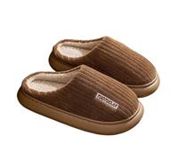 Unisex Slippers Women's Closed Soft Plush Slippers Winter Cuddly Slippers Lightweight Slippers House Slippers Fluffy Hut Shoes Women Slippers Indoor, coffee, 7 UK