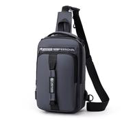 Unisex small shoulder/crossbody bag - chest bag/everyday bag with earphone hole, lightweight waist bag, suitable for hiking, walking, travel and outdoor activities