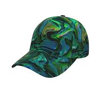 Unisex Snapback Washed Abalone Nacre Print Baseball Cap for Men Women - Adjustable Dad Bill Hat